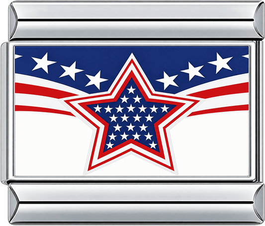 Patriotic Star Banner Single Charm