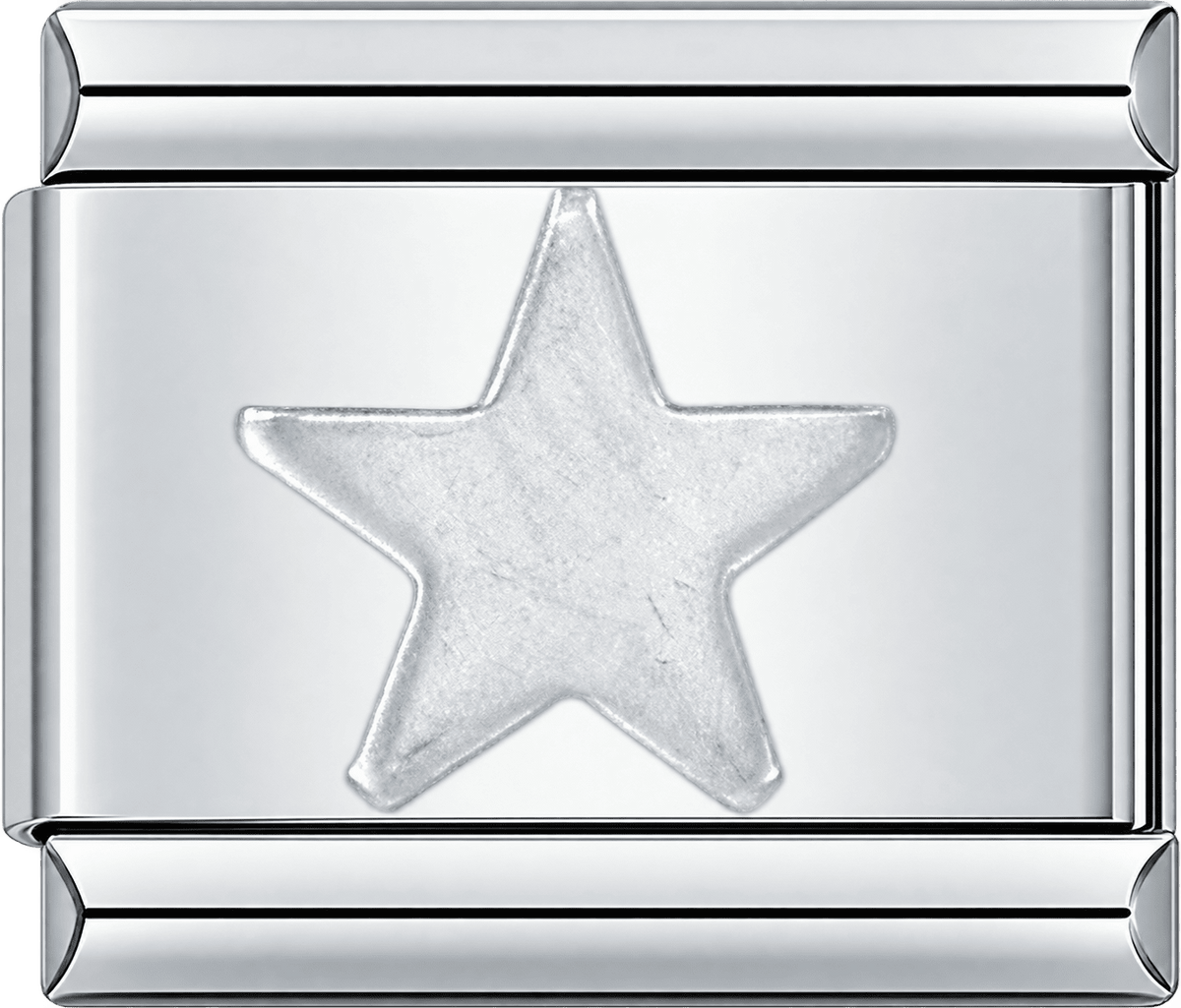 Embossed Silver Star Single Charm