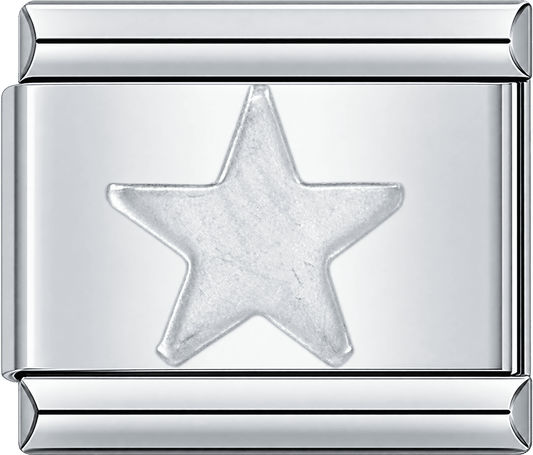 Embossed Silver Star Single Charm