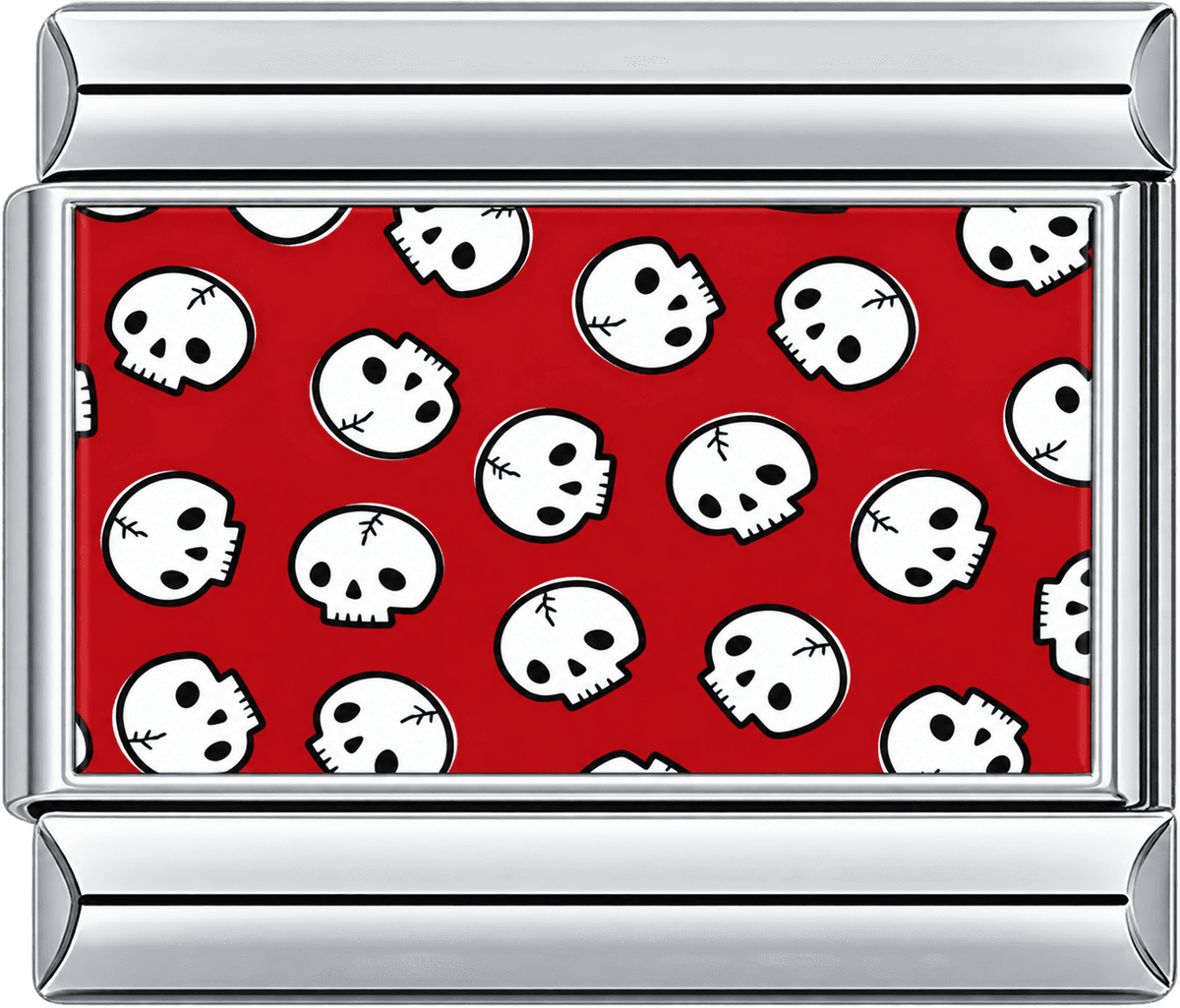 White Skull Pattern Single Charm