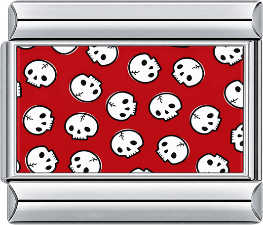 White Skull Pattern Single Charm