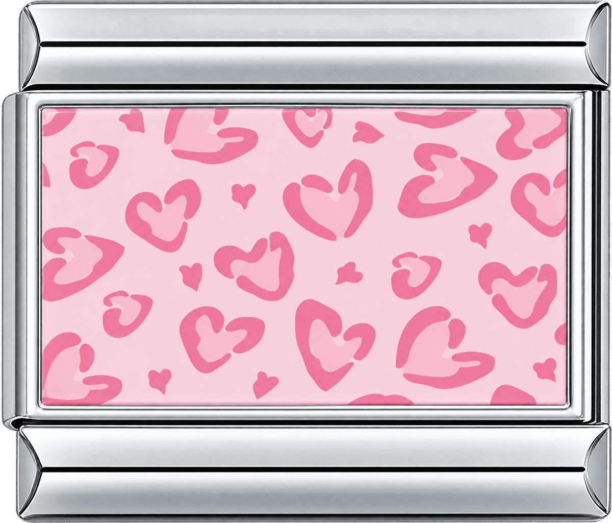 Pink Leopard Hearts Single Charm