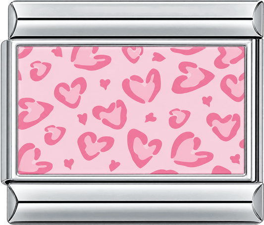 Pink Leopard Hearts Single Charm