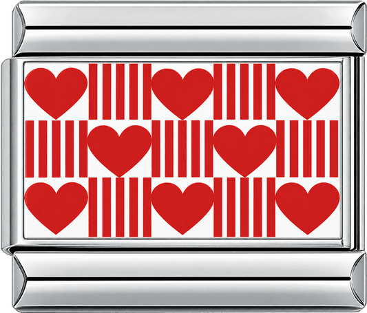 Red Heart Stripe Single Charm