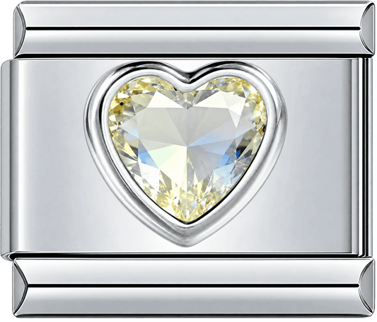 Champagne Crystal Heart Single Charm