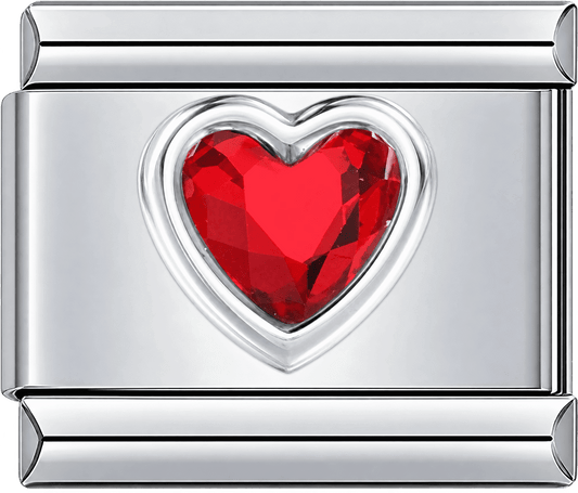 Ruby Red Crystal Heart Single Charm