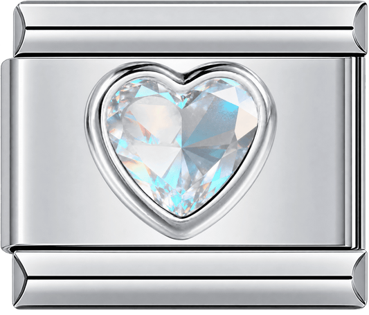 Iridescent Crystal Heart Single Charm