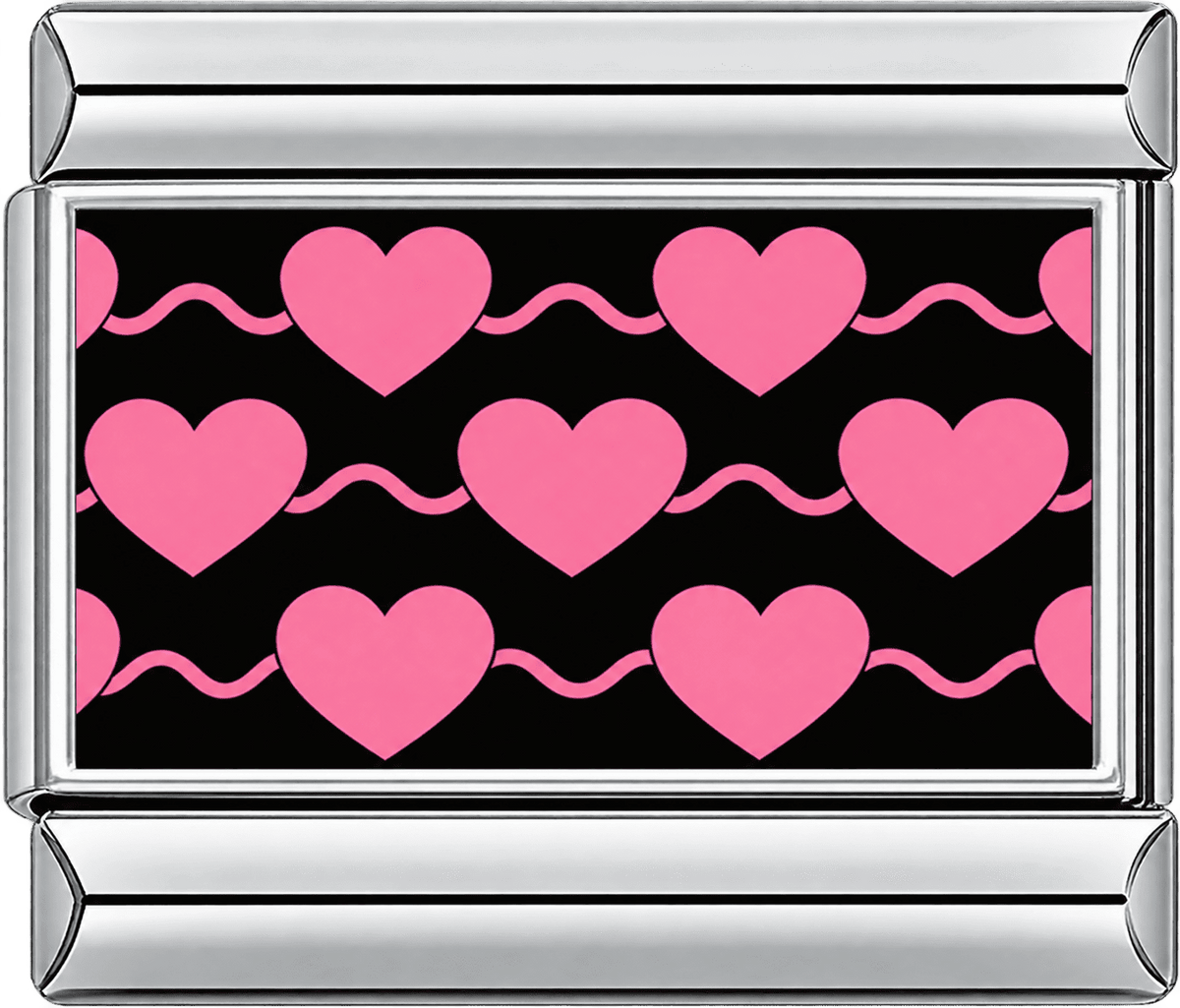 Linked Pink Hearts Single Charm