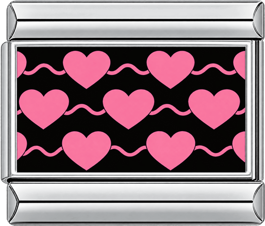 Linked Pink Hearts Single Charm