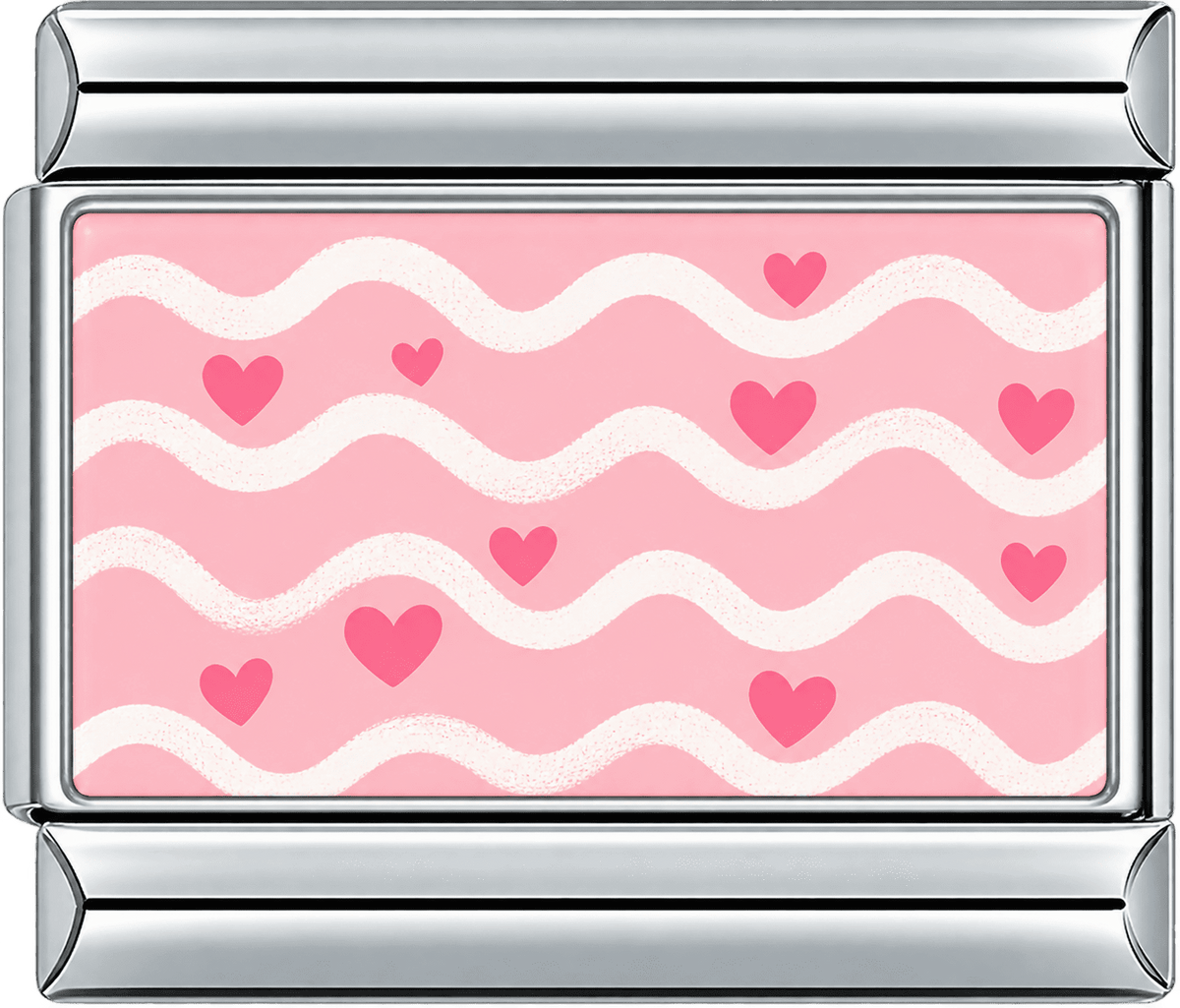 Pink Hearts & Waves Single Charm