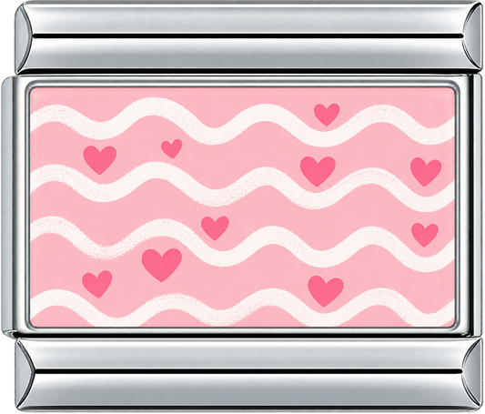 Pink Hearts & Waves Single Charm