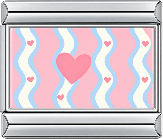 Pastel Wavy Heart Single Charm