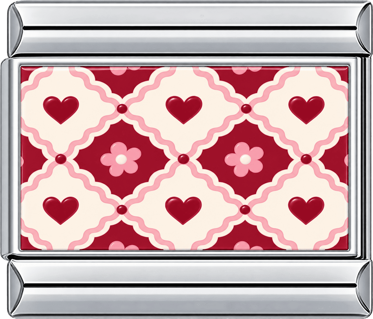 Heart Blossom Lattice Single Charm