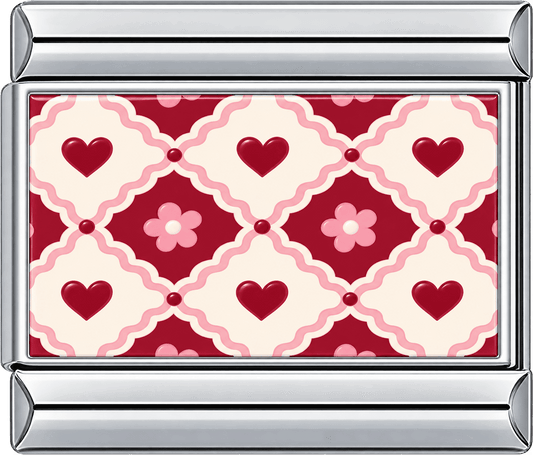 Heart Blossom Lattice Single Charm