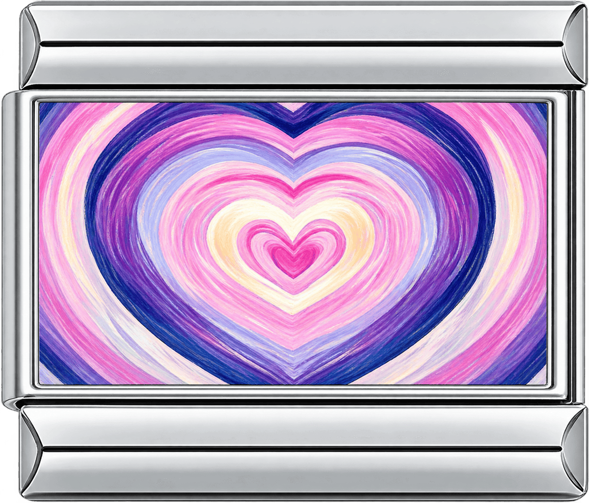 Purple Heart Swirl Single Charm