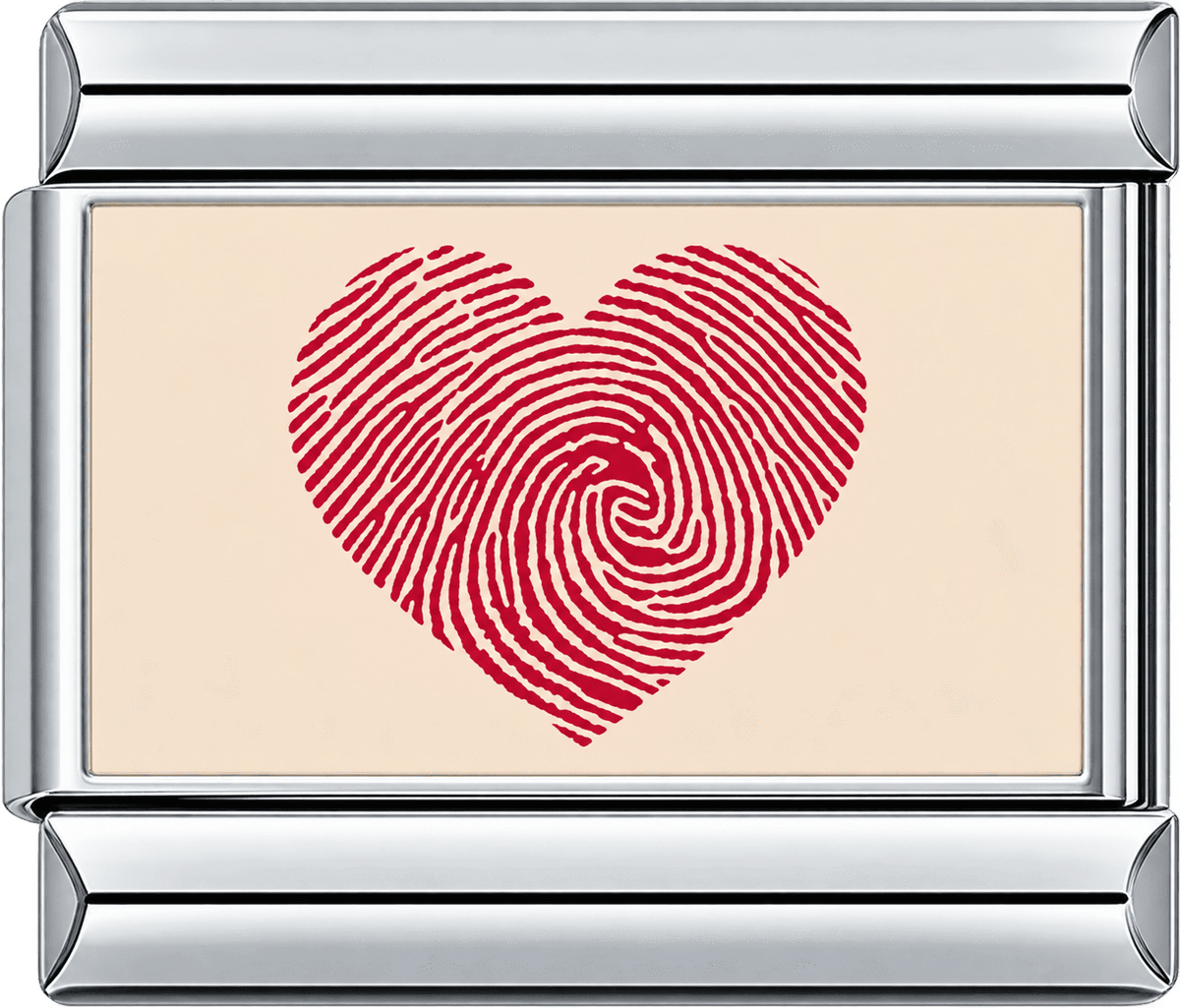 Fingerprint Heart Single Charm