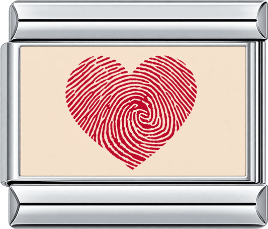 Fingerprint Heart Single Charm