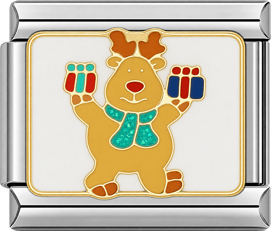 Gift-Bearing Reindeer Single Charm