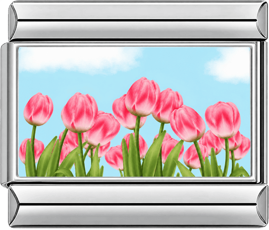 Pink Tulip Garden Sky Single Charm