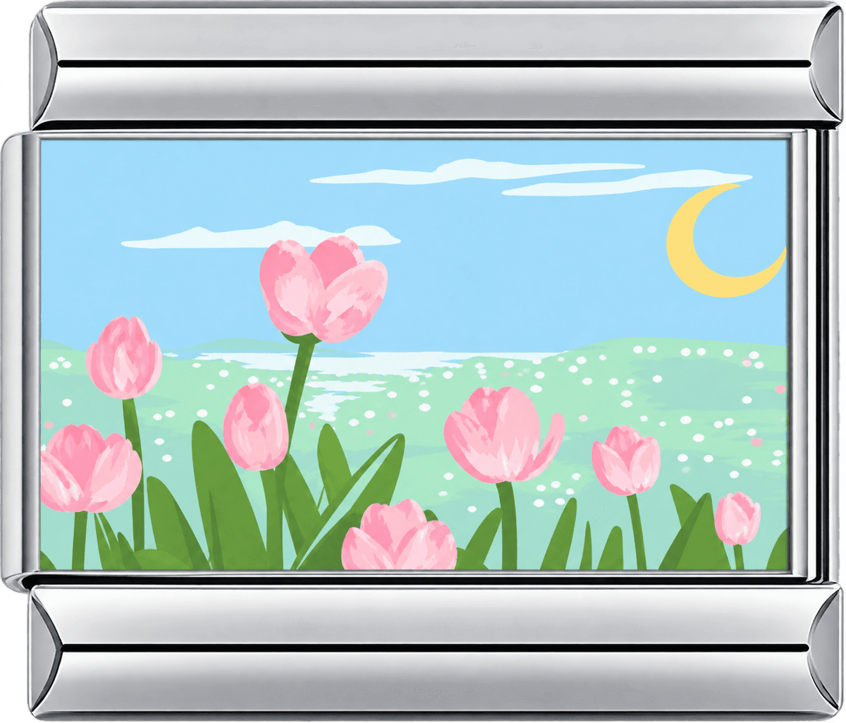Moonlit Tulip Meadow Single Charm