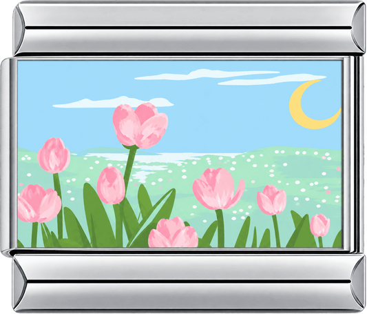 Moonlit Tulip Meadow Single Charm