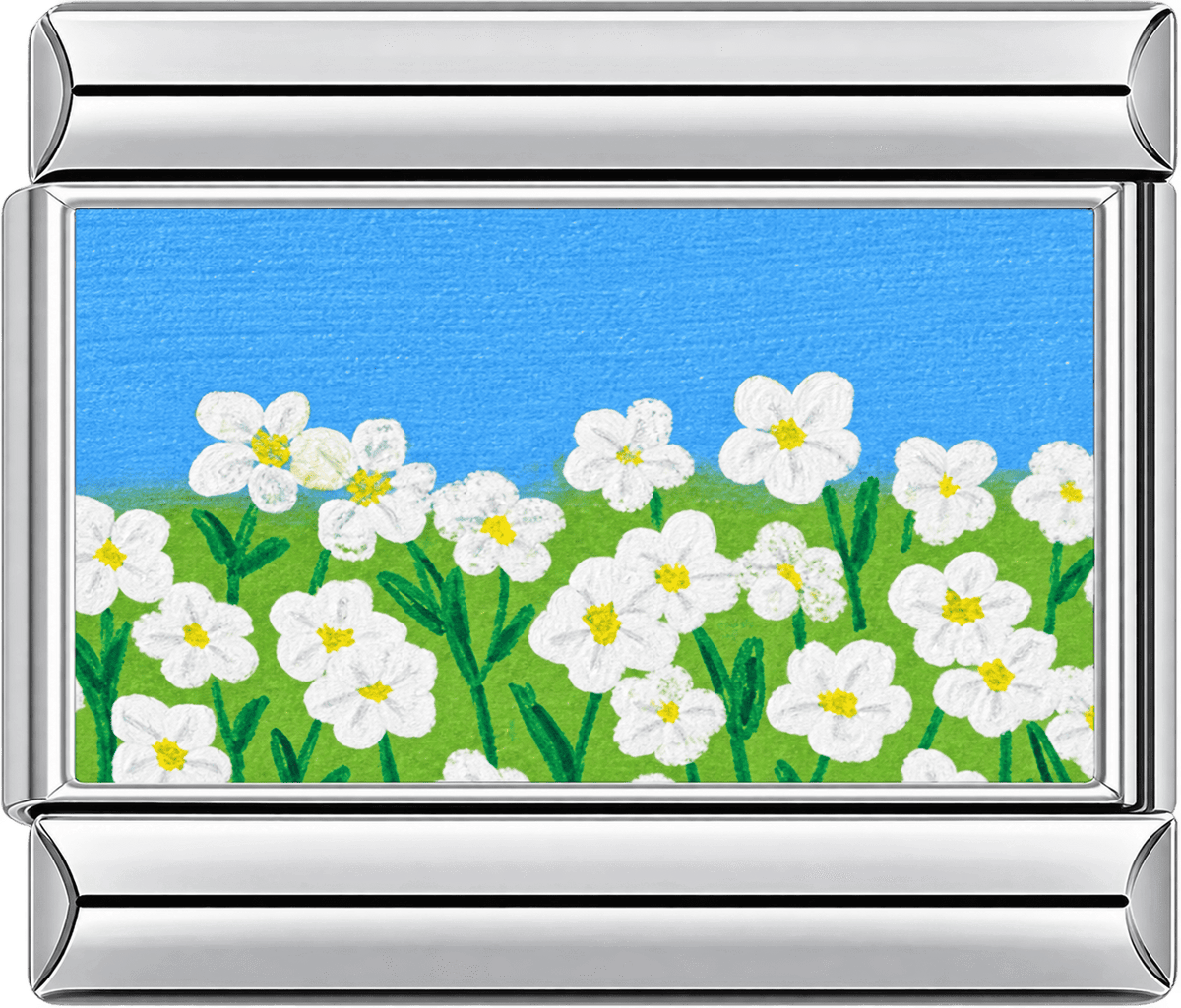 White Meadow Blooms Single Charm