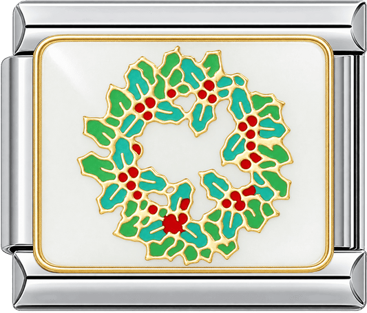 Holly Berry Christmas Wreath Single Charm